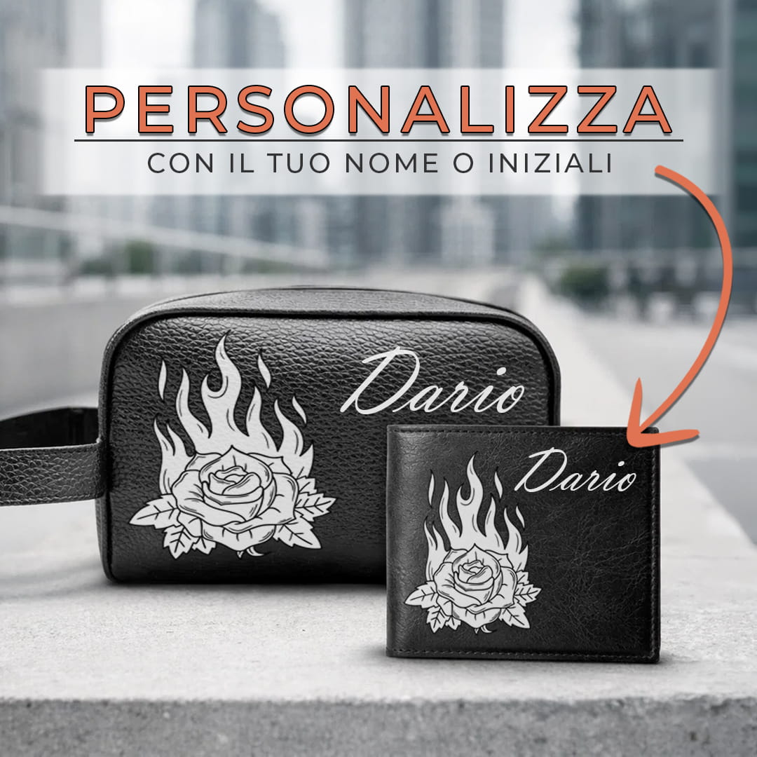 Combo Borsello + Portafoglio Fire Roses
