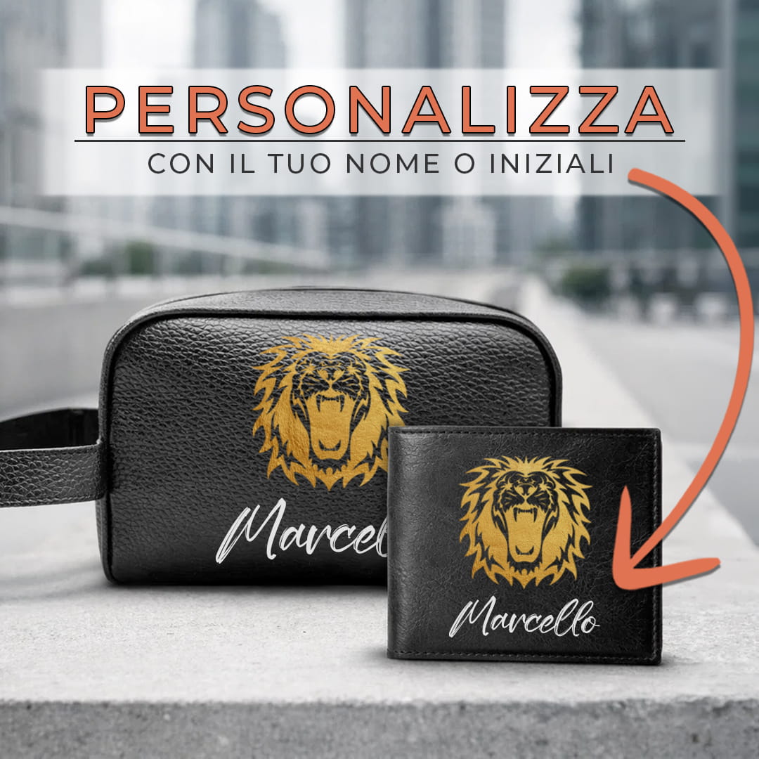Combo Borsello + Portafoglio Gold Lion