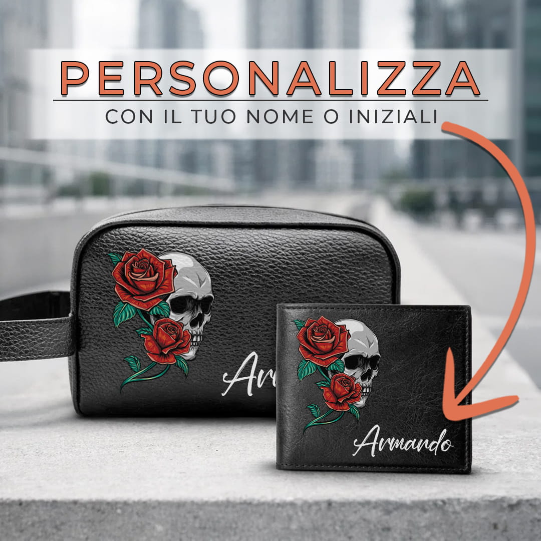 Combo Borsello + Portafoglio Skull And Roses
