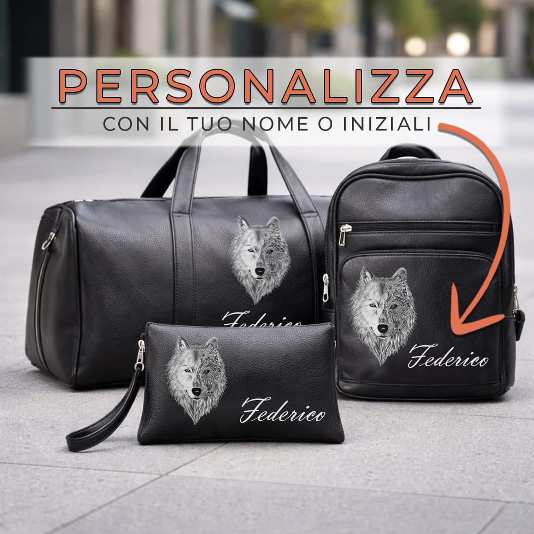 Combo Borsone + Zaino + Pochette Lupo Mandala