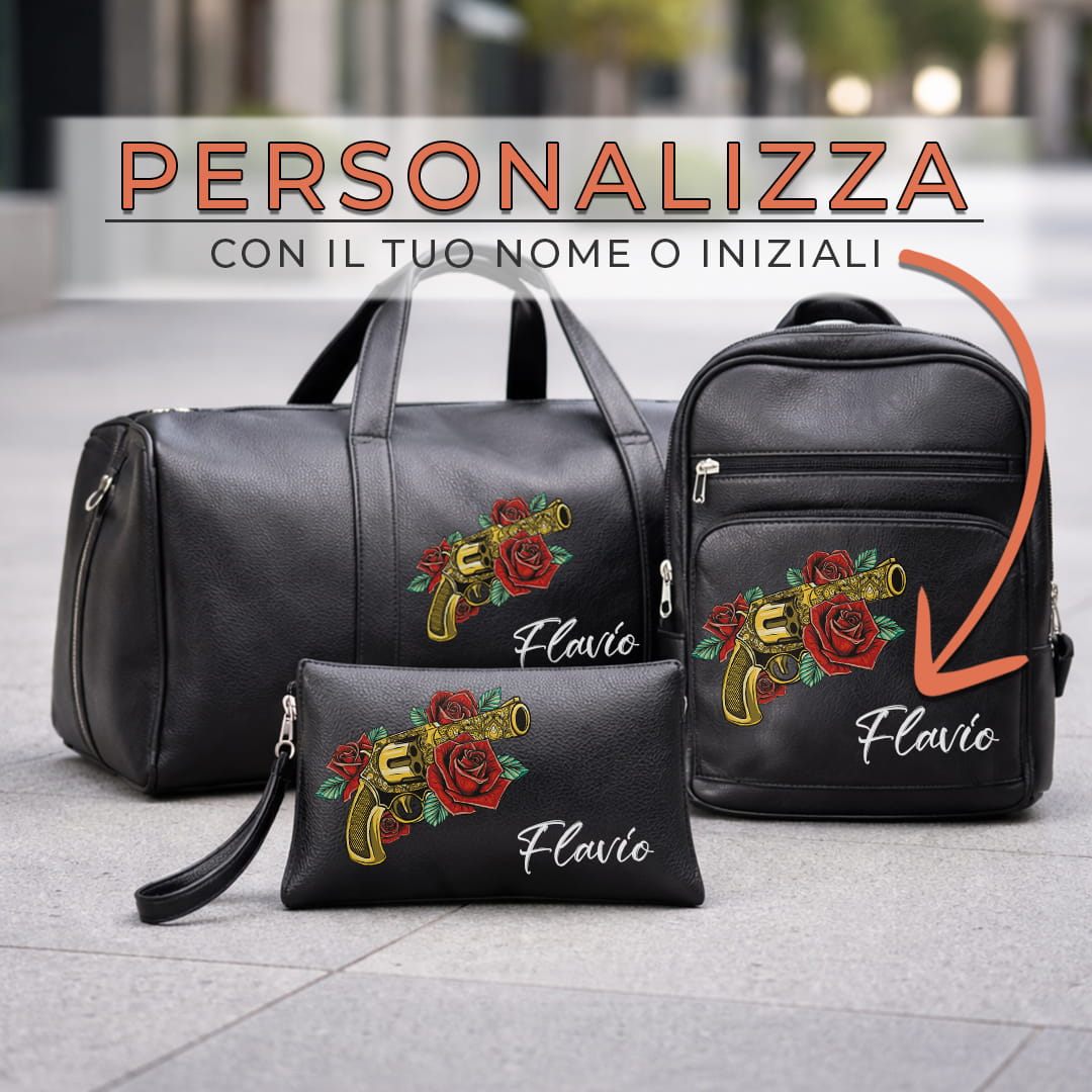 Combo Borsone + Zaino + Pochette Roses Gun