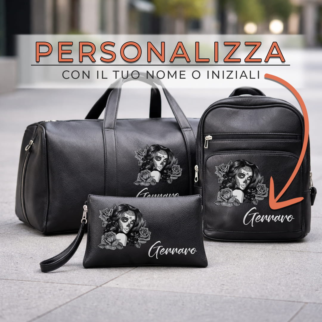 Combo Borsone + Zaino + Pochette Santa Muerte