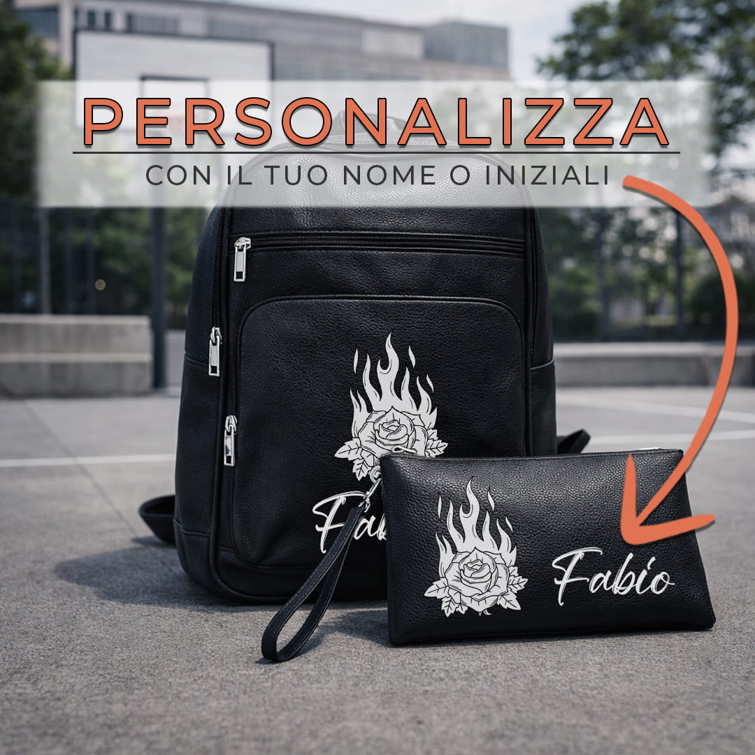 Combo Zaino + Pochette Fire Rose