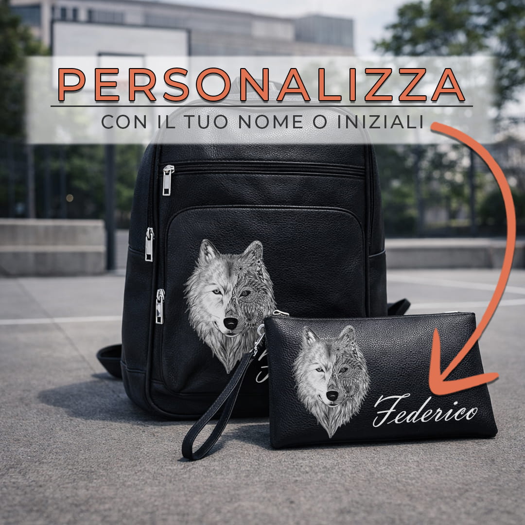Combo Zaino + Pochette Lupo Mandala