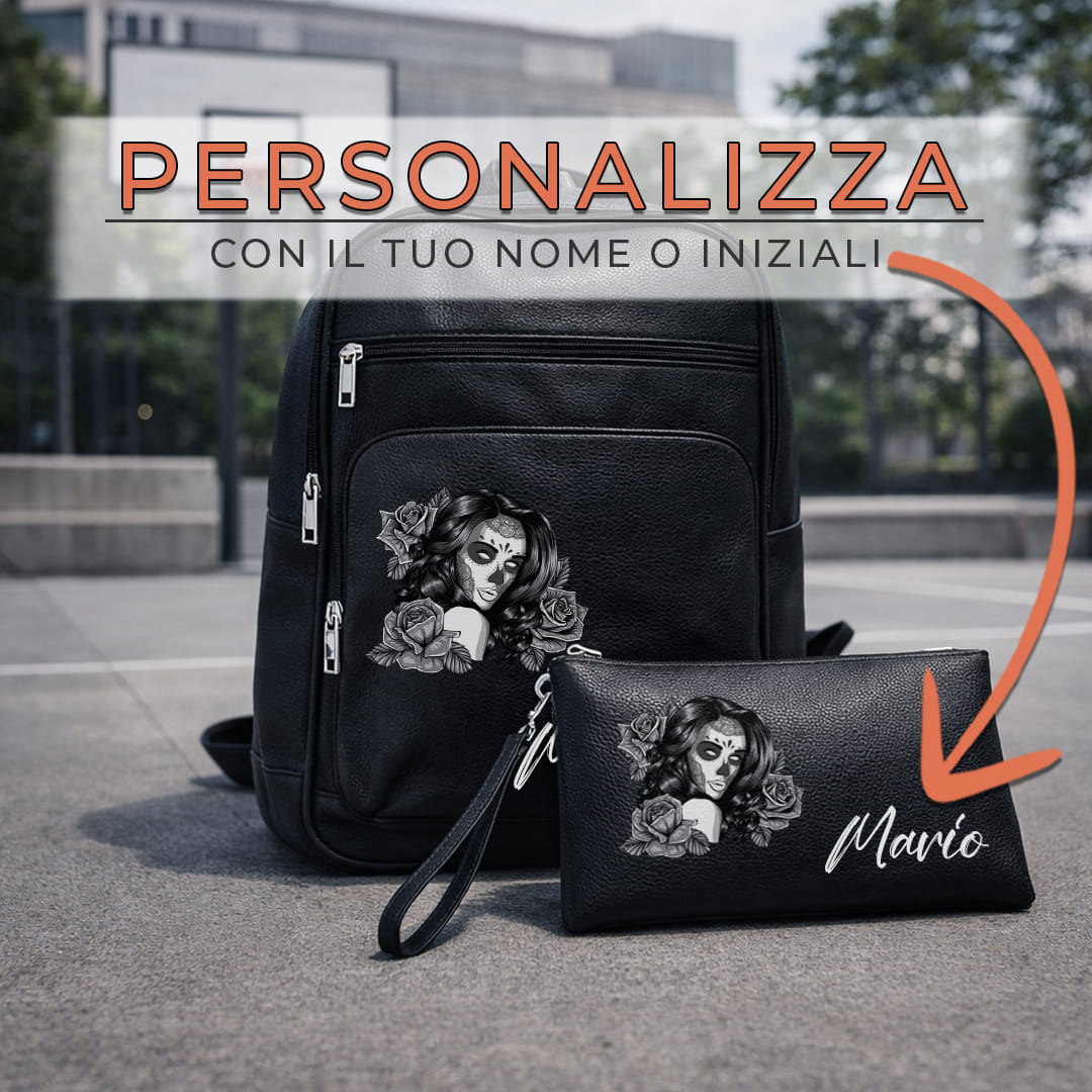 Combo Zaino + Pochette Santa Muerte