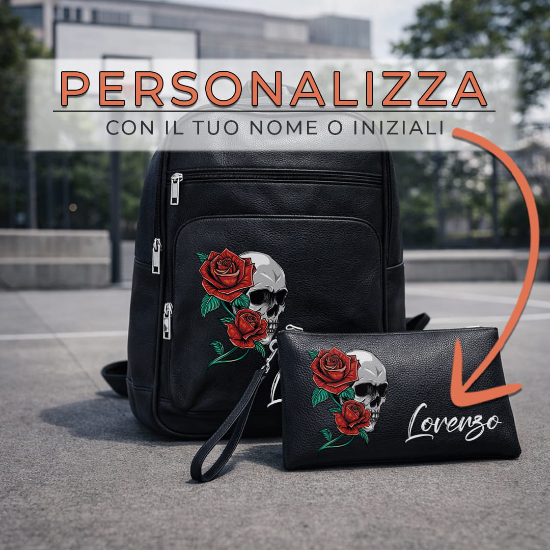 Combo Zaino + Pochette Skull And Roses