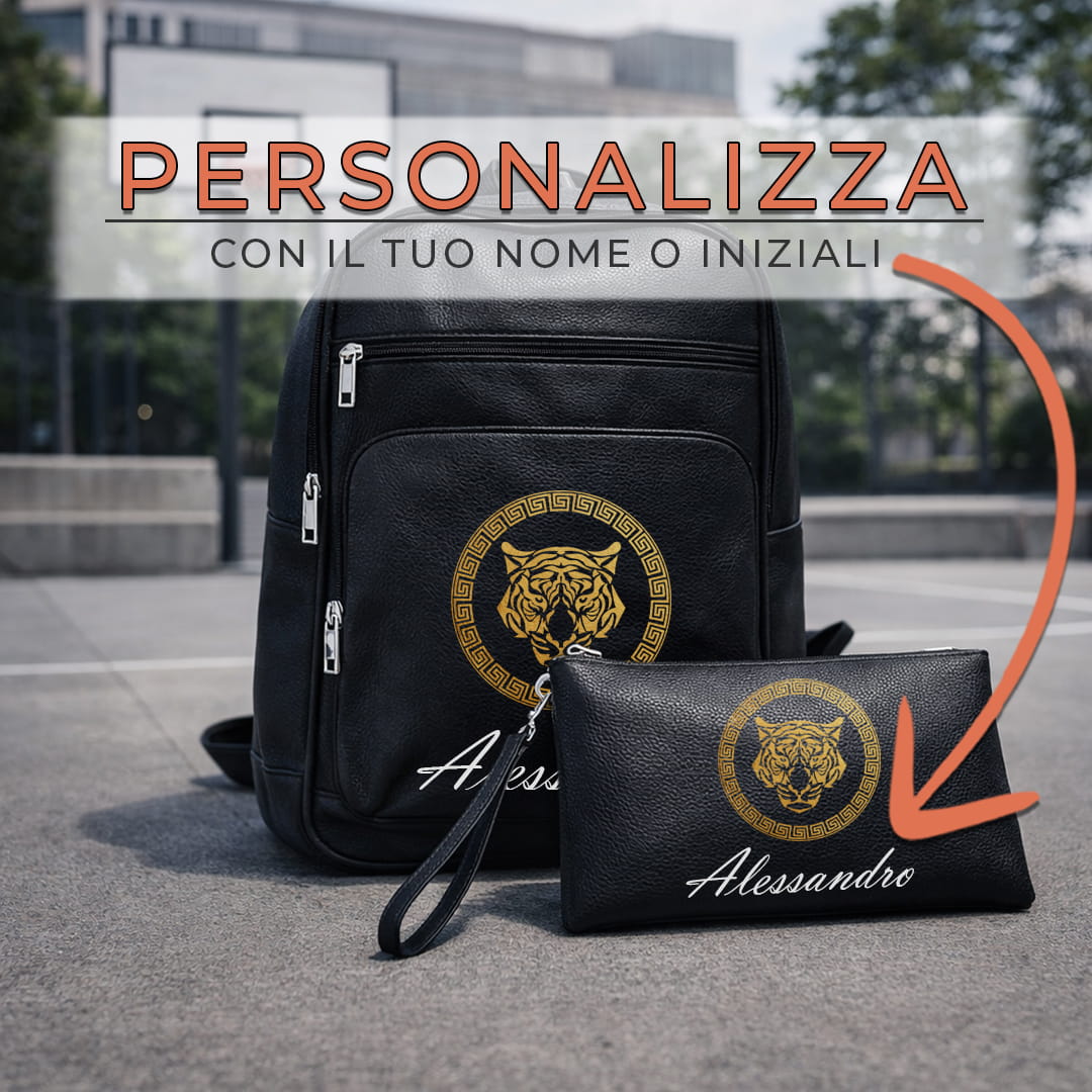 Combo Zaino + Pochette Tiger Barocco
