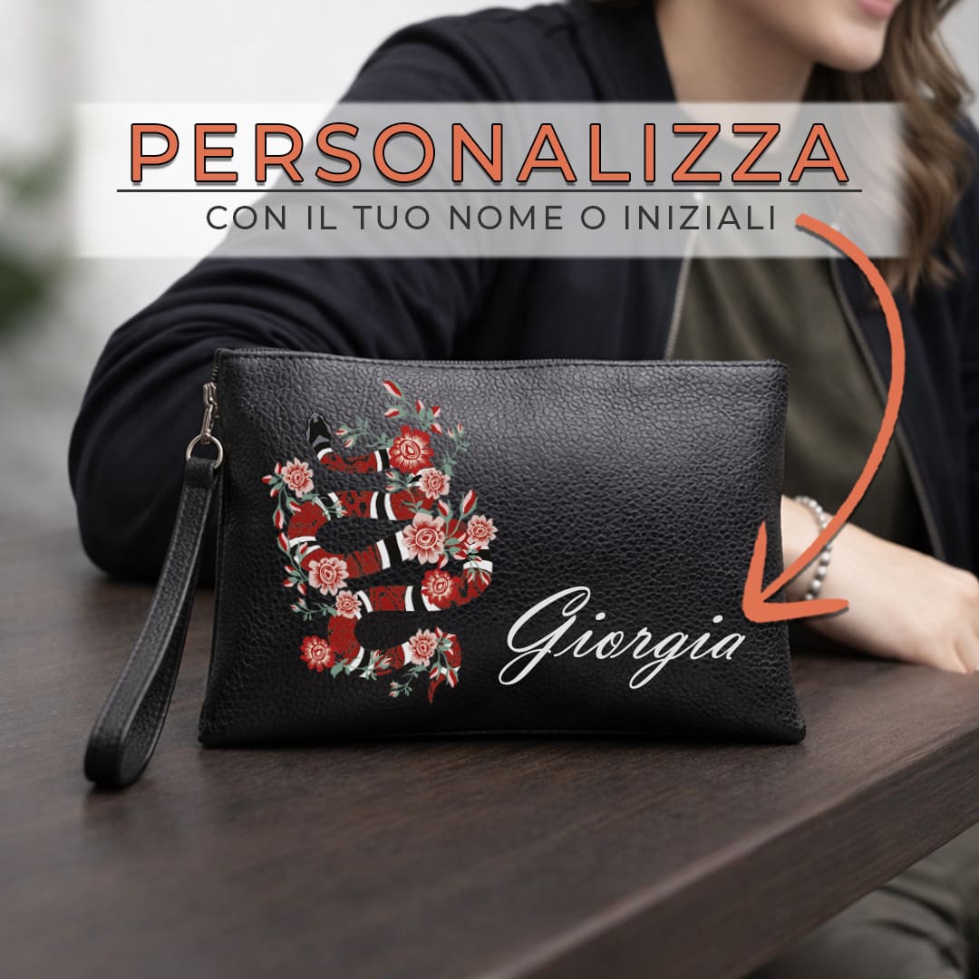 Pochette Snake And Flowers