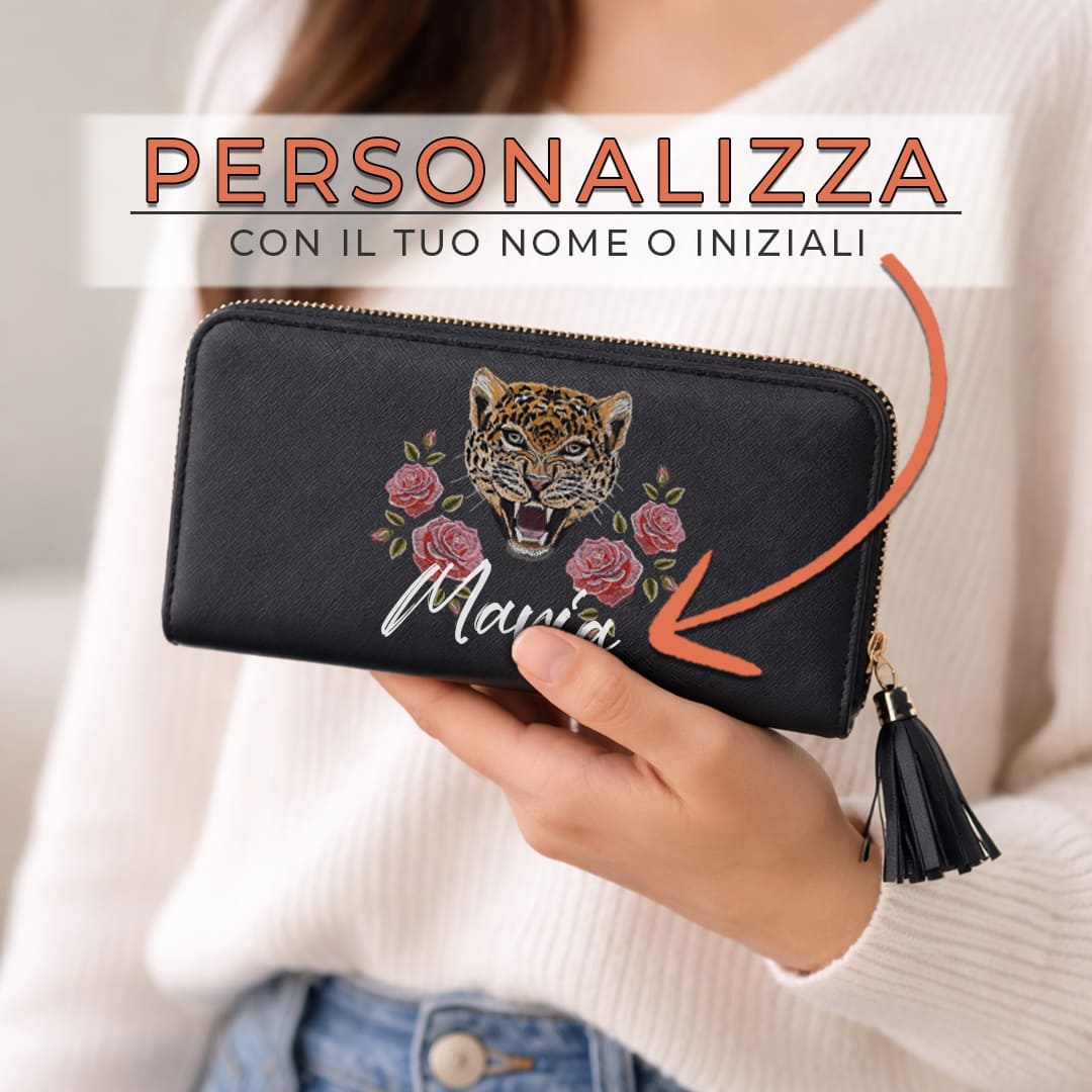 Portafoglio Leopard And Roses