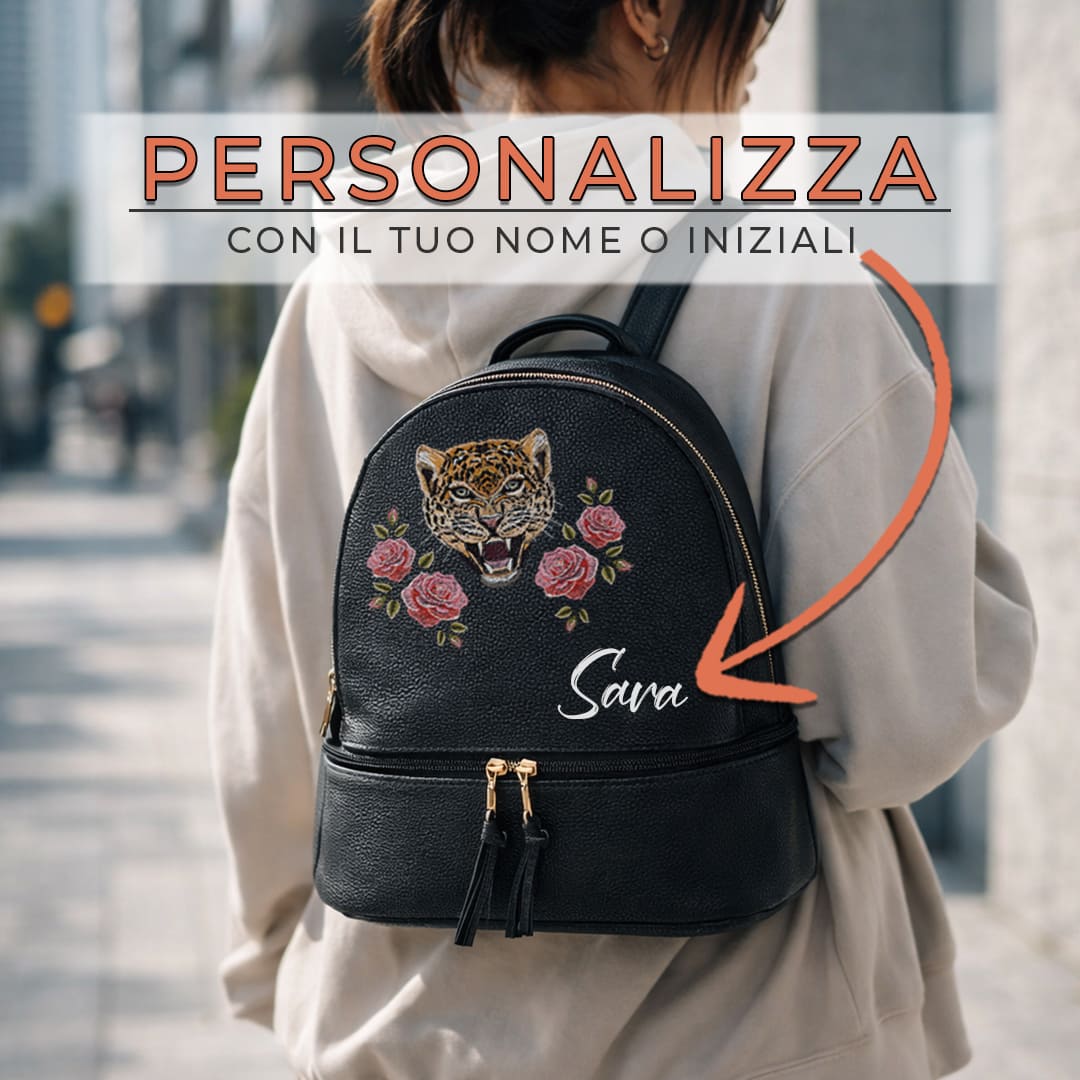 Zaino Leopard And Roses
