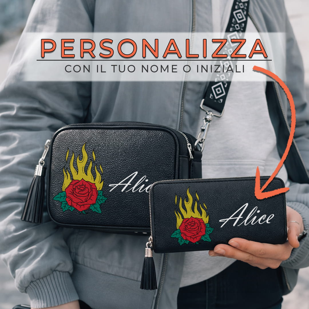 Combo Candy Bag + Portafoglio Fire Rose