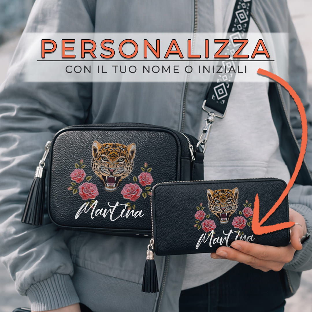 Combo Candy Bag + Portafoglio Leopard And Roses