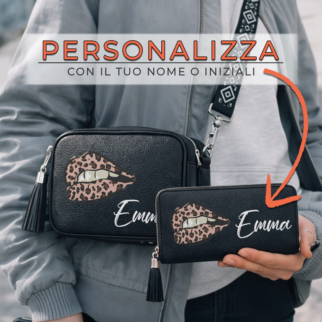 Combo Candy Bag + Portafoglio Leopard Lips