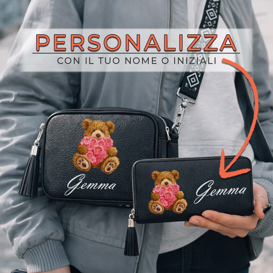 Combo Candy Bag + Portafoglio Teddy And Roses