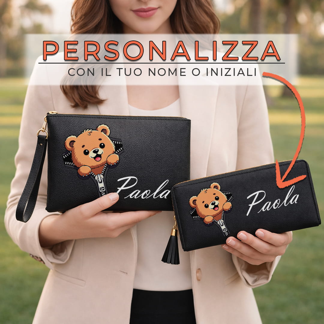 Combo Pochette + Portafoglio Cute Bear