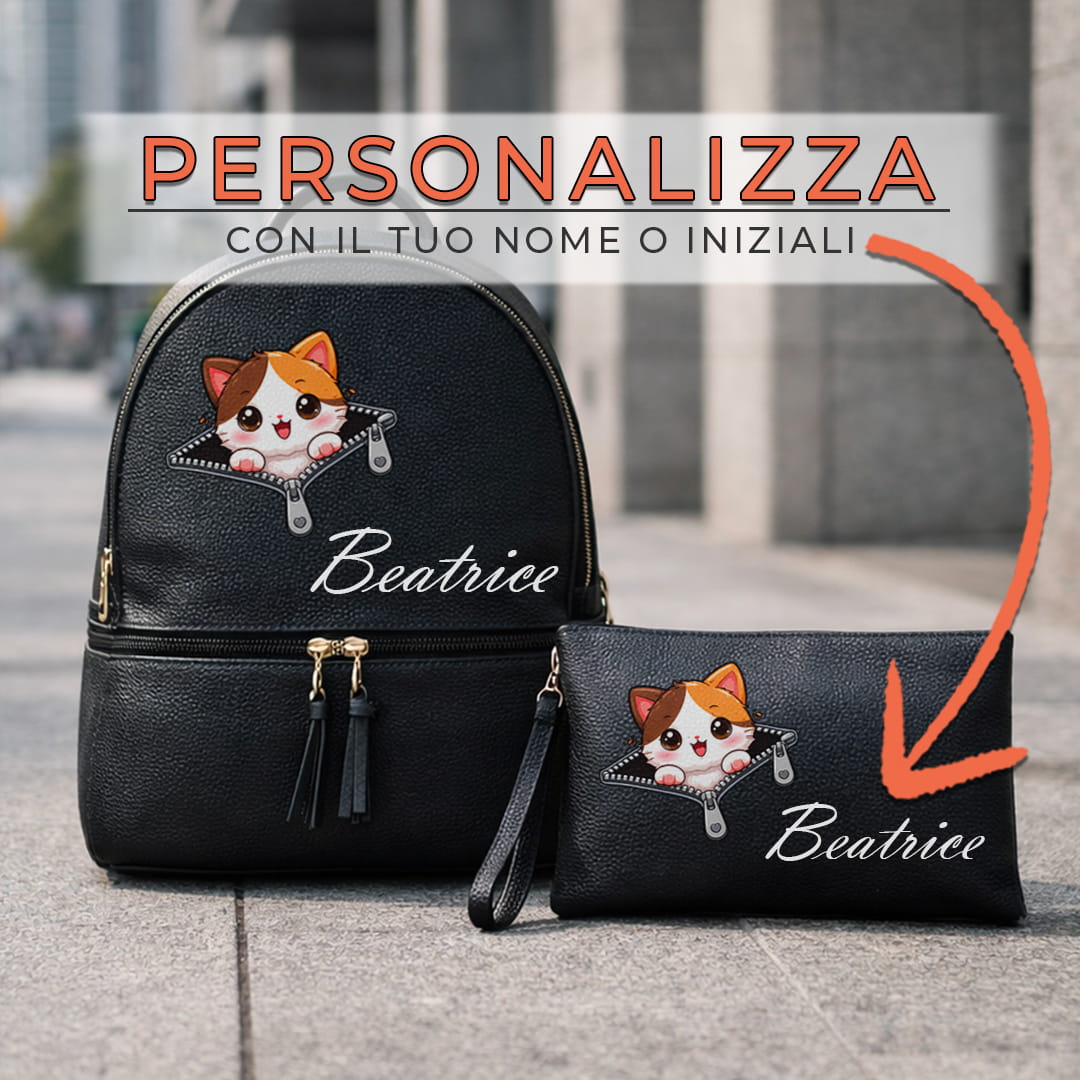 Combo Zaino + Pochette Cute Cat