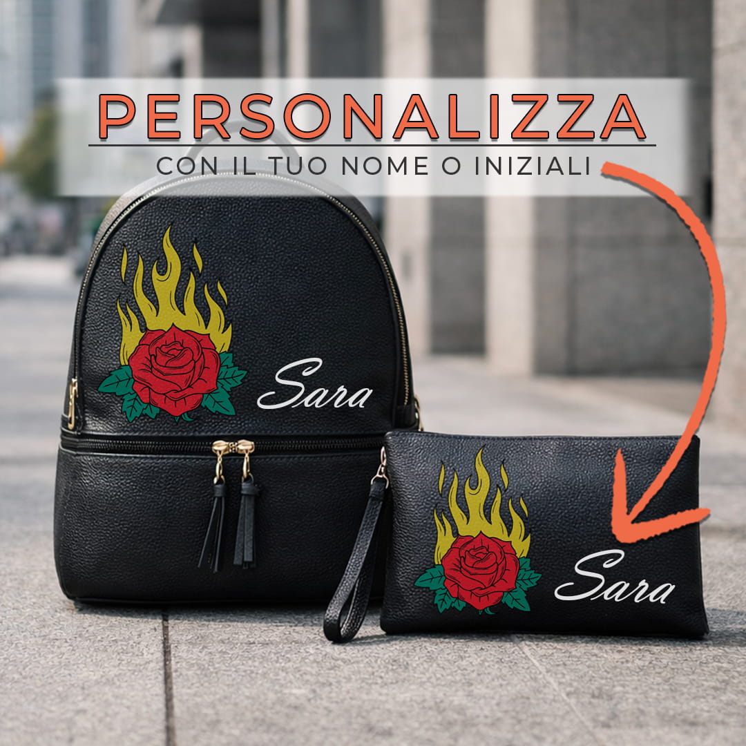 Combo Zaino + Pochette Fire Rose