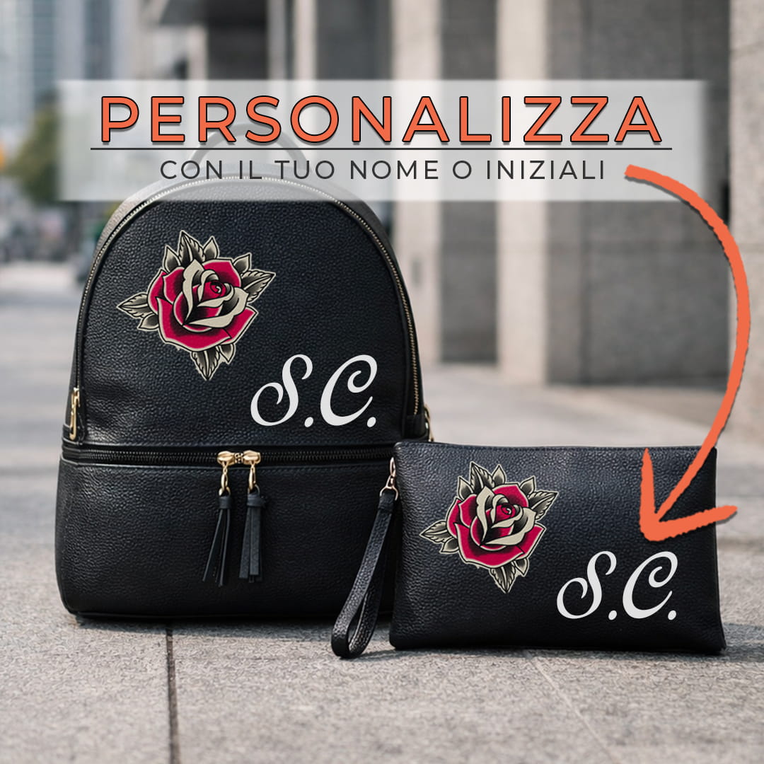 Combo Zaino + Pochette Old Rose