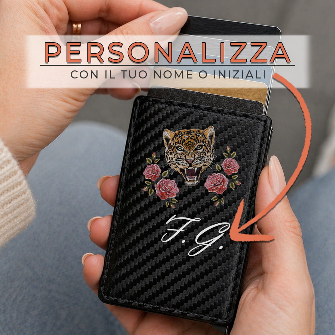Portafoglio Slim Leopard And Roses