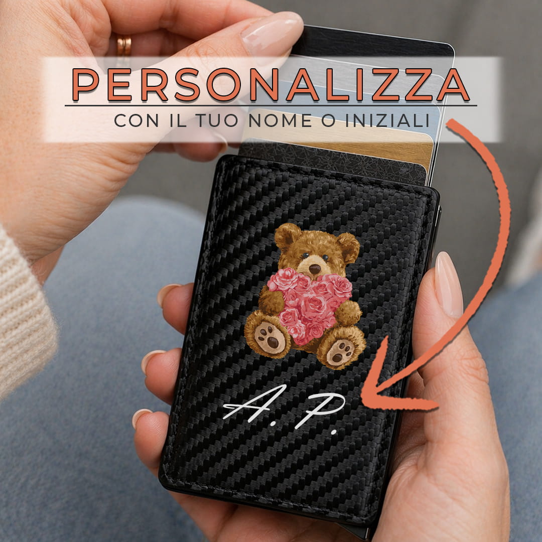 Portafoglio Slim Teddy And Roses