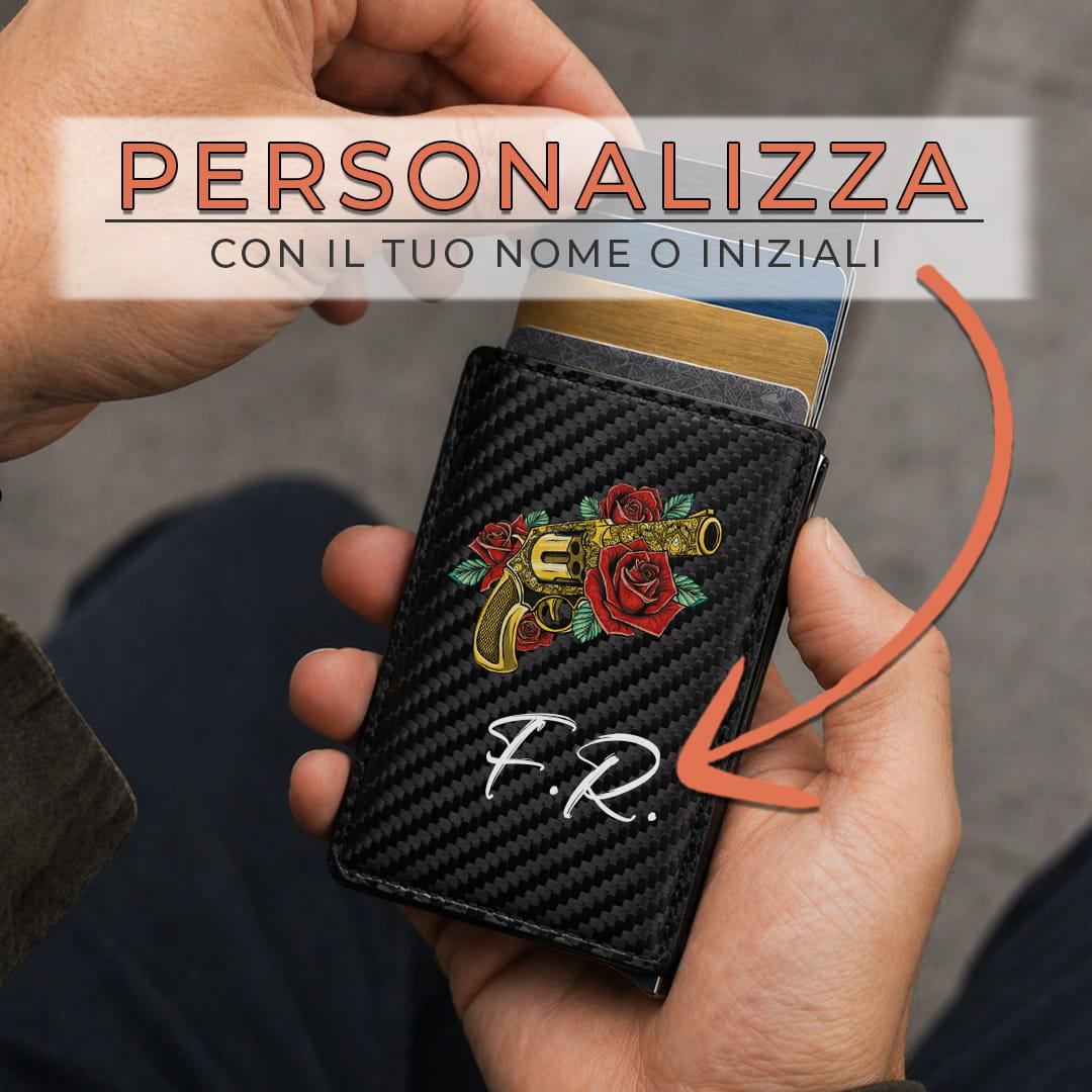 Portafoglio Slim Roses Gun